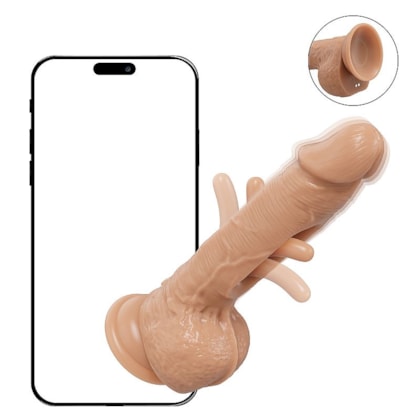 SI - Pênis Realístico Com Ventosa, 9 Modos de Vibração, 9 Funções SLAP no Ponto G e Controle Por Aplicativo - 21 x 3,7cm