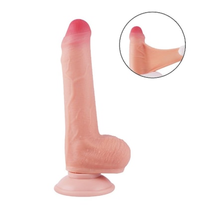SI - Pênis Ultra Realístico em Cyberskin Beliscável Com Vértebra e Ventosa Removível - 17 x 3,4cm