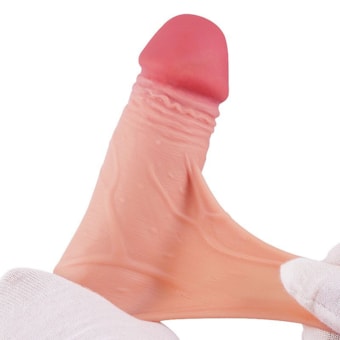 SI - Pênis Ultra Realístico em Cyberskin Beliscável Com Vértebra e Ventosa Removível - 23 x 4,5cm
