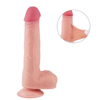 SI - Pênis Ultra Realístico em Cyberskin Beliscável Com Vértebra e Ventosa Removível - 23 x 4,5cm