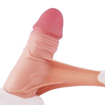 SI - Pênis Ultra Realístico em Cyberskin Beliscável Com Vértebra e Ventosa Removível - 29 x 5,5cm