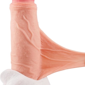 SI - Pênis Ultra Realístico em Cyberskin Beliscável Com Vértebra e Ventosa Removível - 31x 5,9cm