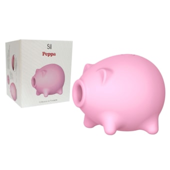 SI Peppa - Vibrador Porquinho Rosa Com 10 Modos de Ondas de Pressão