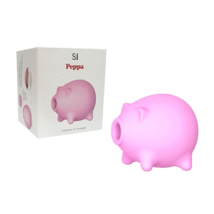 SI Peppa - Vibrador Porquinho Roxo Com 10 Modos de Ondas de Pressão