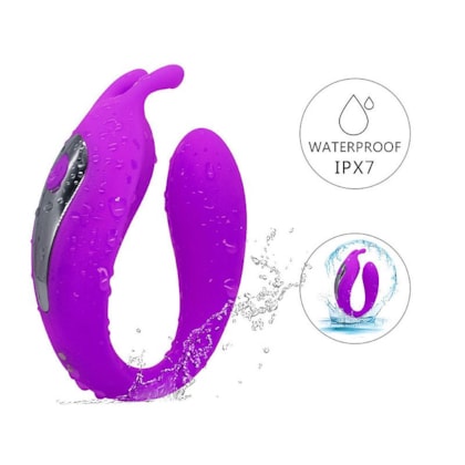 SI - Vibrador De Casal Com 2 Motores Simultâneos, 12 Modos de Vibração em Cada e Controle Remoto Sem Fio