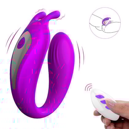 SI - Vibrador De Casal Com 2 Motores Simultâneos, 12 Modos de Vibração em Cada e Controle Remoto Sem Fio