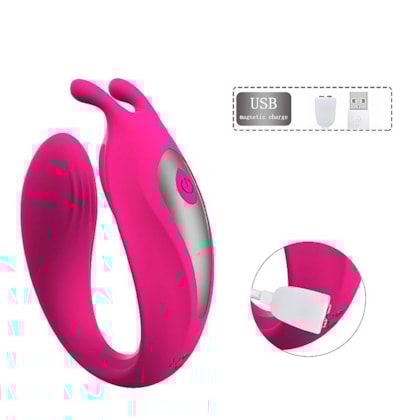 SI - Vibrador De Casal Com 2 Motores Simultâneos, 12 Modos de Vibração em Cada e Controle Remoto Sem Fio