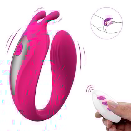 SI - Vibrador De Casal Com 2 Motores Simultâneos, 12 Modos de Vibração em Cada e Controle Remoto Sem Fio