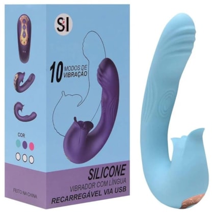 SI - Vibrador Dual Com 3 Motores Independentes de 10 Vibrações, 10 Funções Tapping no Meio e 10 Funções de Lambida