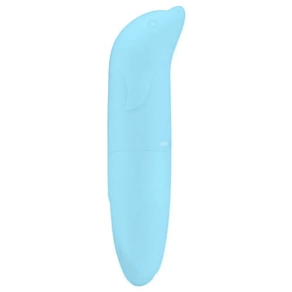 SI - Vibrador Ponto G Aveludado Com Formato Golfinho | Azul