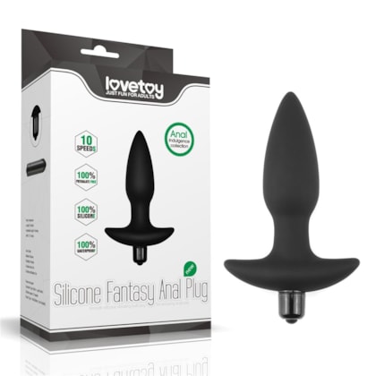 Silicone Fantasy Anal Plug - Plug Anal e Cápsula Removível 10 Modos de Vibração