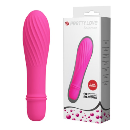 Solomon - Vibrador Com Ponta Avantajada e Texturas Com 10 Vibrações | Pink