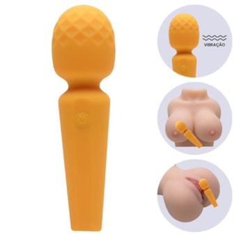Sunshine - Vibrador Varinha Massageadora em Silicone Com 10 Funções Power, 10 Velocidades à Prova D'água e Submersível