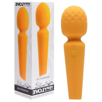 Sunshine - Vibrador Varinha Massageadora em Silicone Com 10 Funções Power, 10 Velocidades à Prova D'água e Submersível