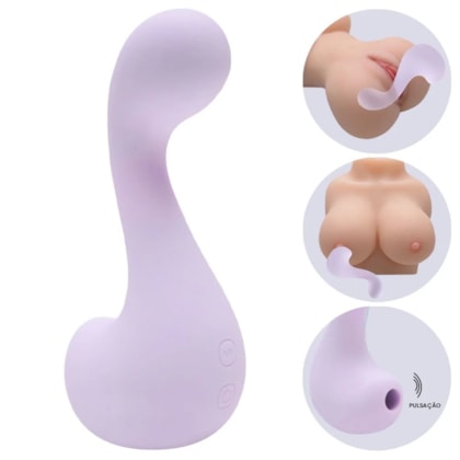 Swan App - Vibrador Duplo Para Ponto G e Clítoris Com 7 Modos de Vibração, 7 Ondas de Pressão e Aplicativo
