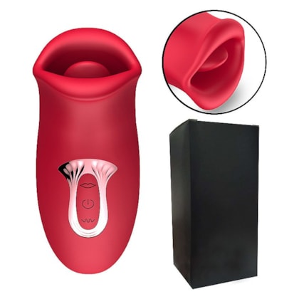 Vibrador em Formato de Boca Com 10 Modos de Abre e Fecha e 5 Modos de Vibração na Lingua