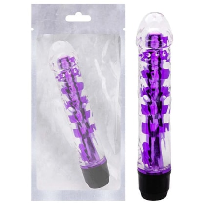 Vibrador Personal Com Capa Formato Pênis em Jelly Transparente