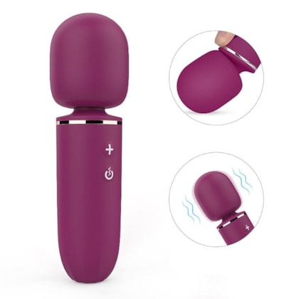 Walle - Vibrador Varinha Massageadora com 7 Modos de Vibração e 4 Velocidades | Vinho