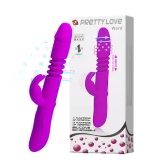 Ward - Rotativo Vai e Vem Com Vibrador Clitoriano Em Forma De Coelho Soft Touch