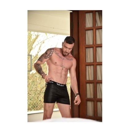 Yaffa Lingerie 0009 - Cueca Boxer Em Cirrê Preto