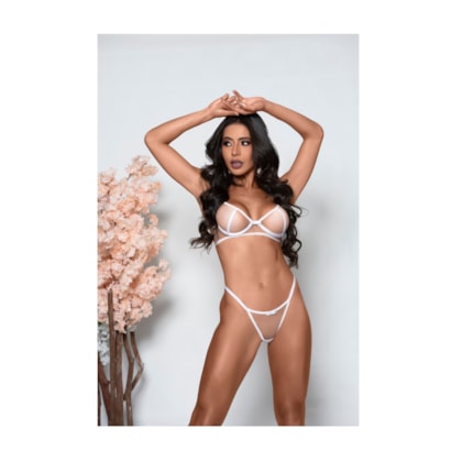 Yaffa Lingerie 7101 - Conjunto Tule Ilusion Sem Bojo Com Aro