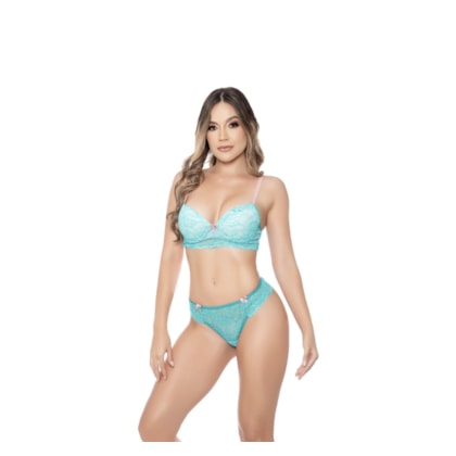 Yaffa Lingerie 7110 - Conjunto De Renda Com Bojo