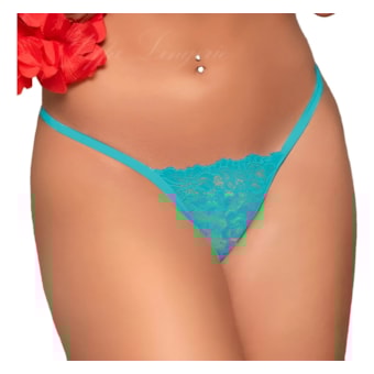 Yaffa Lingerie – Calcinha em Renda com Detalhe de Laço em Strass