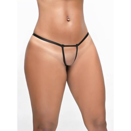 Yaffa Lingerie – Calcinha Glamour com Tiras Ajustáveis e Detalhe em Jóia