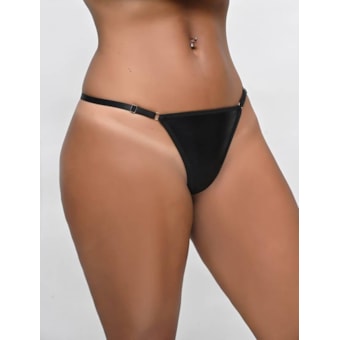 Yaffa Lingerie – Calcinha Sexy Malha Metalizada com Pérolas e Brilho Traseiro em Strass