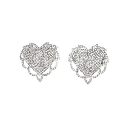 Yaffa Lingerie – Tapa Mamilo Luxo de Strass com Coração Radiante
